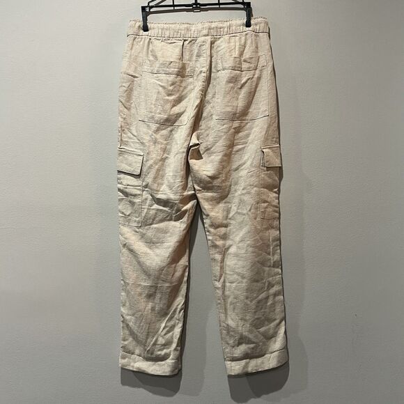 Gap Easy Pants Cargo Women’s Small Beige Sand Khaki Ankle Drawstring Beachy - Picture 2 of 8